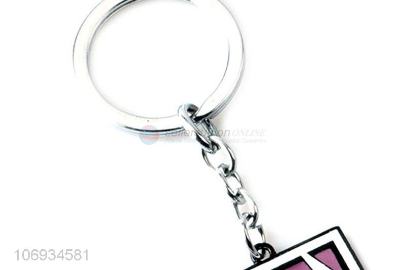 Wholesale Unique Design Square Shaped Metal Pendant Keychain