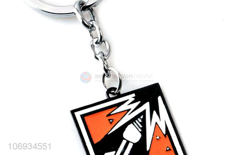 Wholesale Cartoon Design Square Shaped Fashion Pendant Metal Keychain