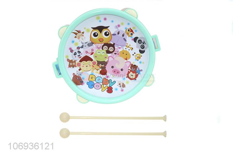 High Sales Lovely Plastic Cartoon Baby Trumpet Hand Drum Rattle Toy Set