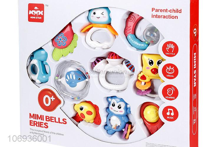 Factory Wholesale Cute Cartoon Plastic Baby Rattle Grasping Hand Shaking Bell Toy