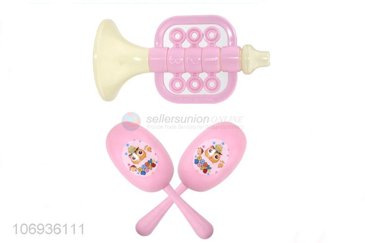 Good Quality Intelligence Grasping Toys Baby Plastic Trumpet Hand Drum Rattle Toy