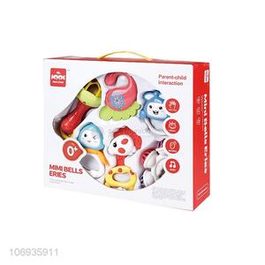 Direct Factory Baby Educational Rattle Rings Bell Plastic Shaking Rattle Toys Set