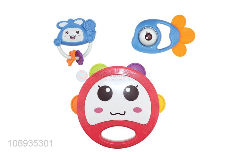 New Cute Cartoon Hand Bell Toy Baby Rattle Set Shaking Plastic Toys Set