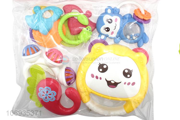 Hot Sale Baby Education Rattle Toy Plastic Hand Bell Toy Set