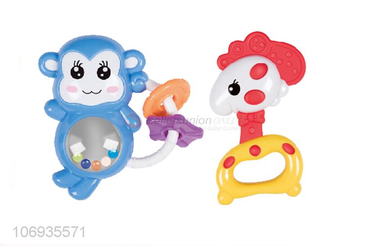 Best Price Cute Cartoon Plastic Baby Rattle Grasping Hand Shaking Bell Toy