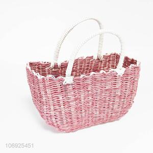 Suitable price multi-purpose woven plastic basket with handles