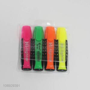 Competitive price 4pcs plastic highlighters highlight marker pens