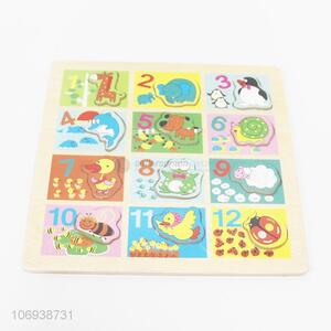 Wholesale hottest kids educational cartoon animal wooden puzzle for toddlers