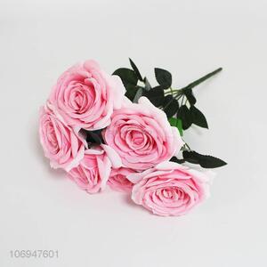 Customized logo 7 heads simulation rose for decoration