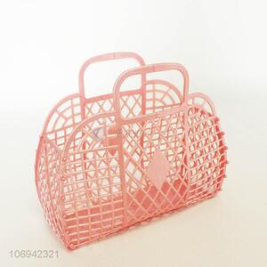 Wholesale newest pierced plastic fruit basket with handle