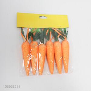 Best sale Easter ornaments 6pcs gold powder hanging foam carrots