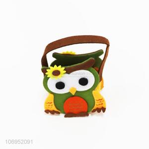 Factory wholesale cartoon owl felt basket candys basket