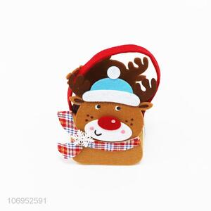 Latest arrival cartoon reindeer shape felt cloth basket Christmas gifts basket