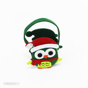 Hot selling Christmas owl shape felt basket candy basket