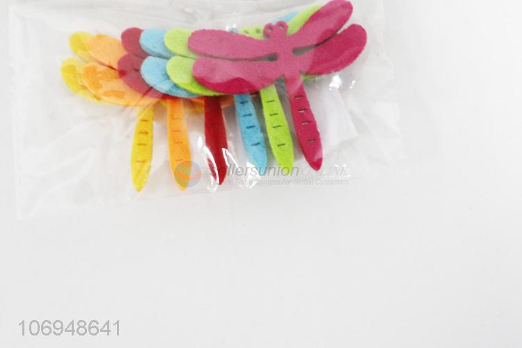 Factory sell dragonfly shape diy felt cloth patch for garment decoration