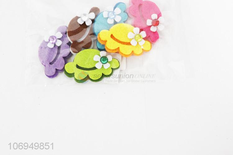 Contracted Design 6PC Cute Hat Cap Shaped DIY Felt Cloth Patch