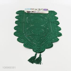 Delicate Design Green Polyester Table Runner For Household