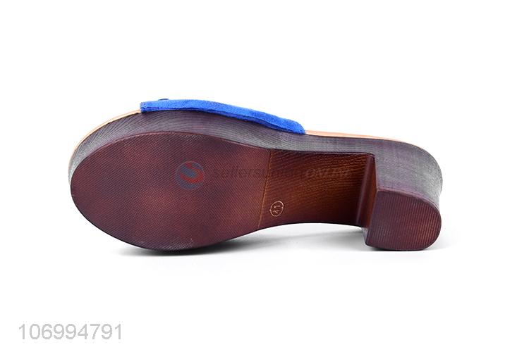 China OEM women summer outdoor high wheel slippers trendy shoes