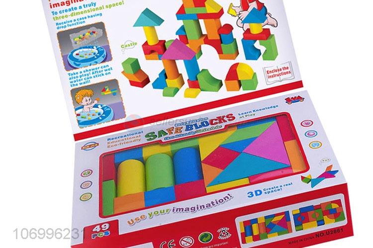 Wholesale price 49pcs children intelligent toys colorful EVA building blocks