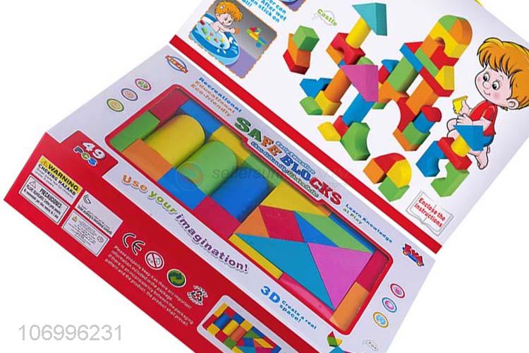 Wholesale price 49pcs children intelligent toys colorful EVA building blocks