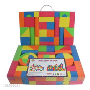 Factory wholesale 79pcs children intelligent toys colorful wooden building blocks