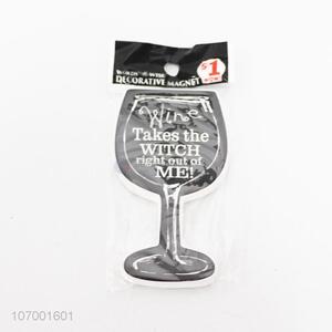 Premium quality souvenir wine glass shape ceramic fridge magnet