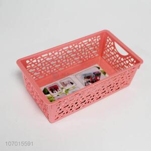 Low price durable rectangle plastic storage basket for kitchen