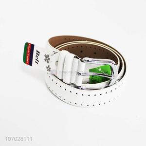 Factory wholesale white hollow women pu material belt