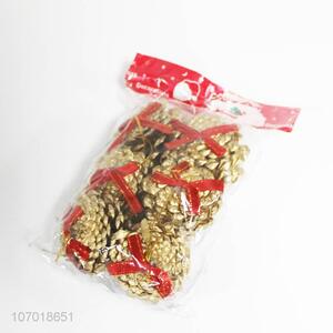 High Quality Golden Pinecone Pendant For Christmas Tree Ornament