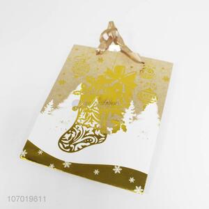 Wholesale paper packaging Christmas gift bag with handles