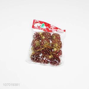 Lowest Price 12PC Pinecone Pendant For Christmas Tree Ornament