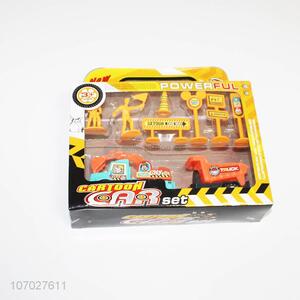 New design plastic construction truck and roadblock set toys