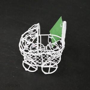 Fine design metal wire baby stroller candy box, makeup sponge drying holder