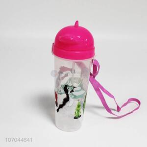 Premium quality children plastci water cup with lid and straw