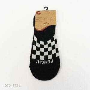 New style plaid men boat sock invisible sock low cut socks