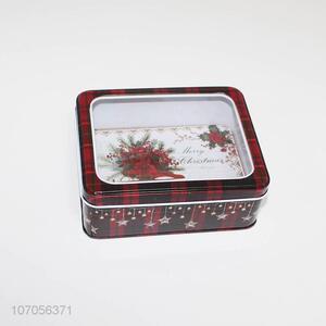 Hot selling good quality Christmas iron cans candy box with window