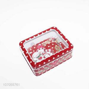 Most popular rectangle Christmas tin can iron can with window