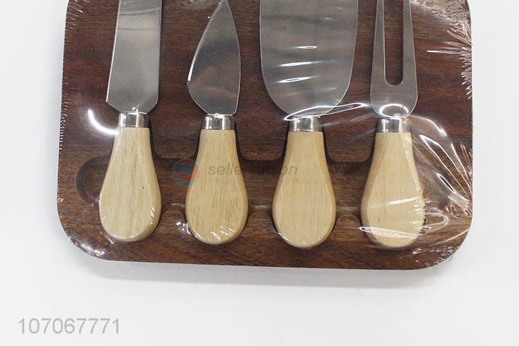 Top Quality 4 Pieces Cheese Knife With Cheese Cutting Board Set