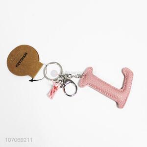 Fashionable design pu leather alphabet key chain letter L key chain