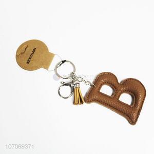 Personalized design pu leather alphabet key chain letter B key chain