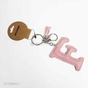 Newest creative pu leather alphabet key chain letter F key chain