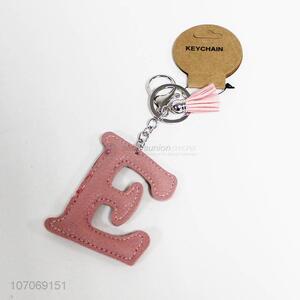 New design pu leather alphabet key chain letter E key chain