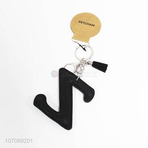 China supplier pu leather alphabet key chain letter Z key chain