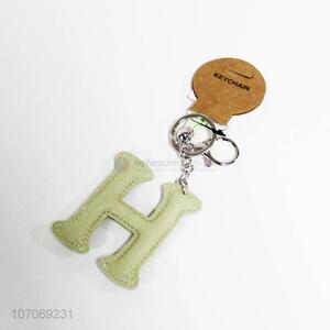 Good quality pu leather alphabet key chain letter H key chain