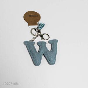 New arrival fashion key chain pu leather alphabet letter key ring