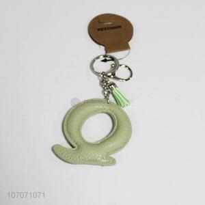 Superior quality fashion key chain pu leather alphabet letter key ring