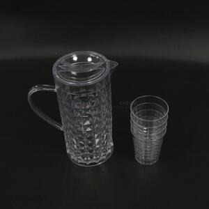 High Quality Modern Plastic Cold Water Jug With 4PCS Cups