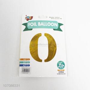 Factory sell gold 16 inch number 0 foil balloon for party decoration