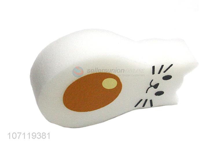 Superior quality cute cat shape kids bath sponge bath scrubber