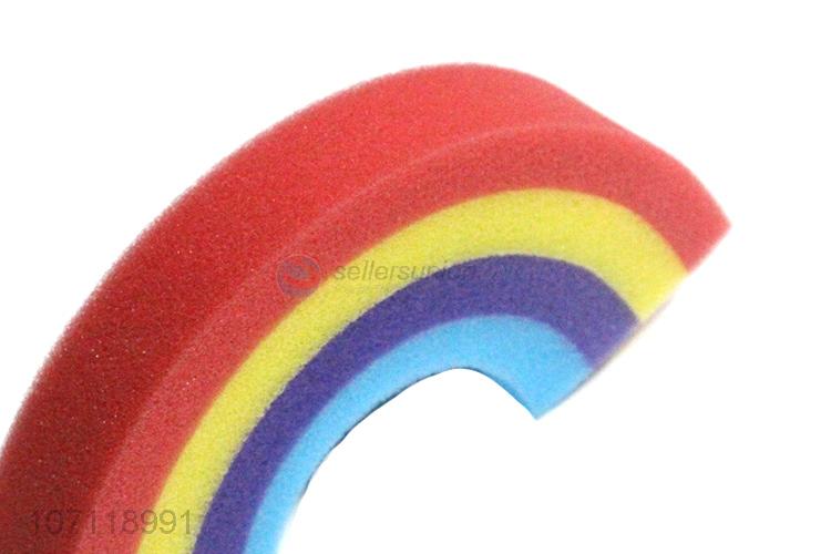 Best quality lovely rainbow shape children bath sponge exfoliating sponge